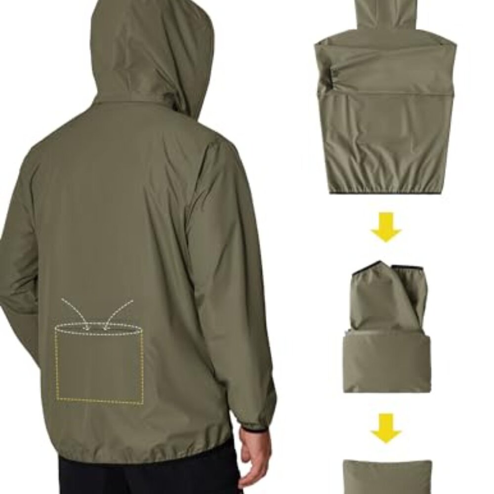 Packable Rain Jacket Lightweight Waterproof Hoode… - image 3